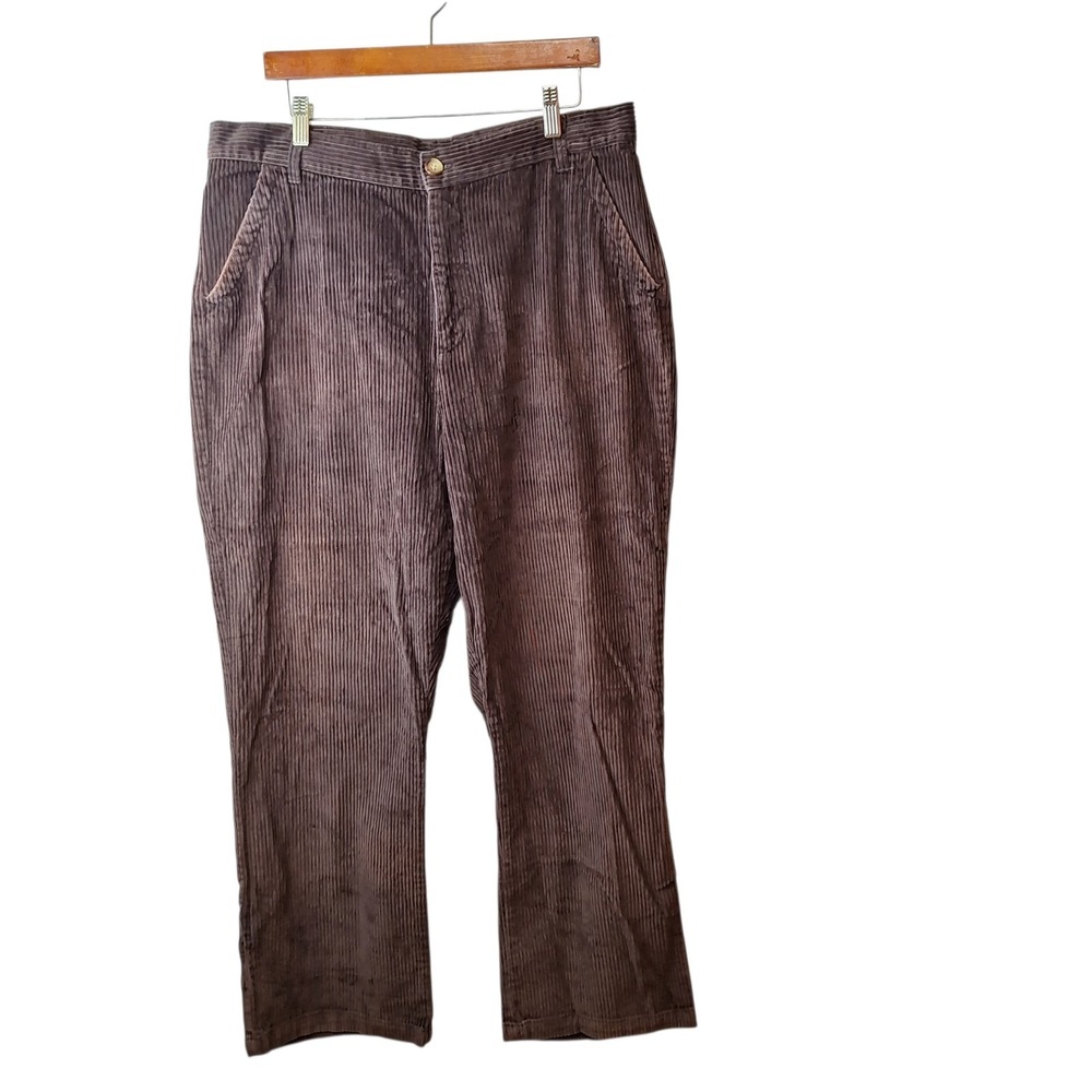Carolina Blues‎ Pants Womens 18 Brushed Brown Corduroy Wide Wale Grunge Vintage